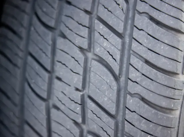 New tire tread after a suspension repair